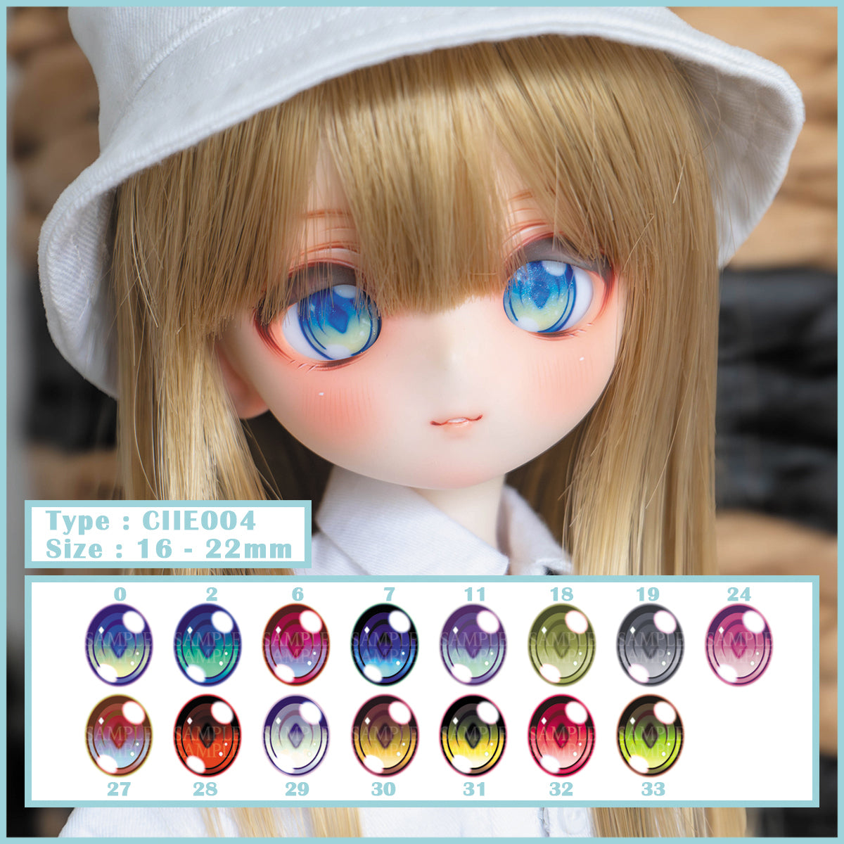 Cartoon Animetic Eyes 16mm / 18mm / 20mm / 22mm for MDD DD Dollfie dream Smart Doll BJD [CIIE004]