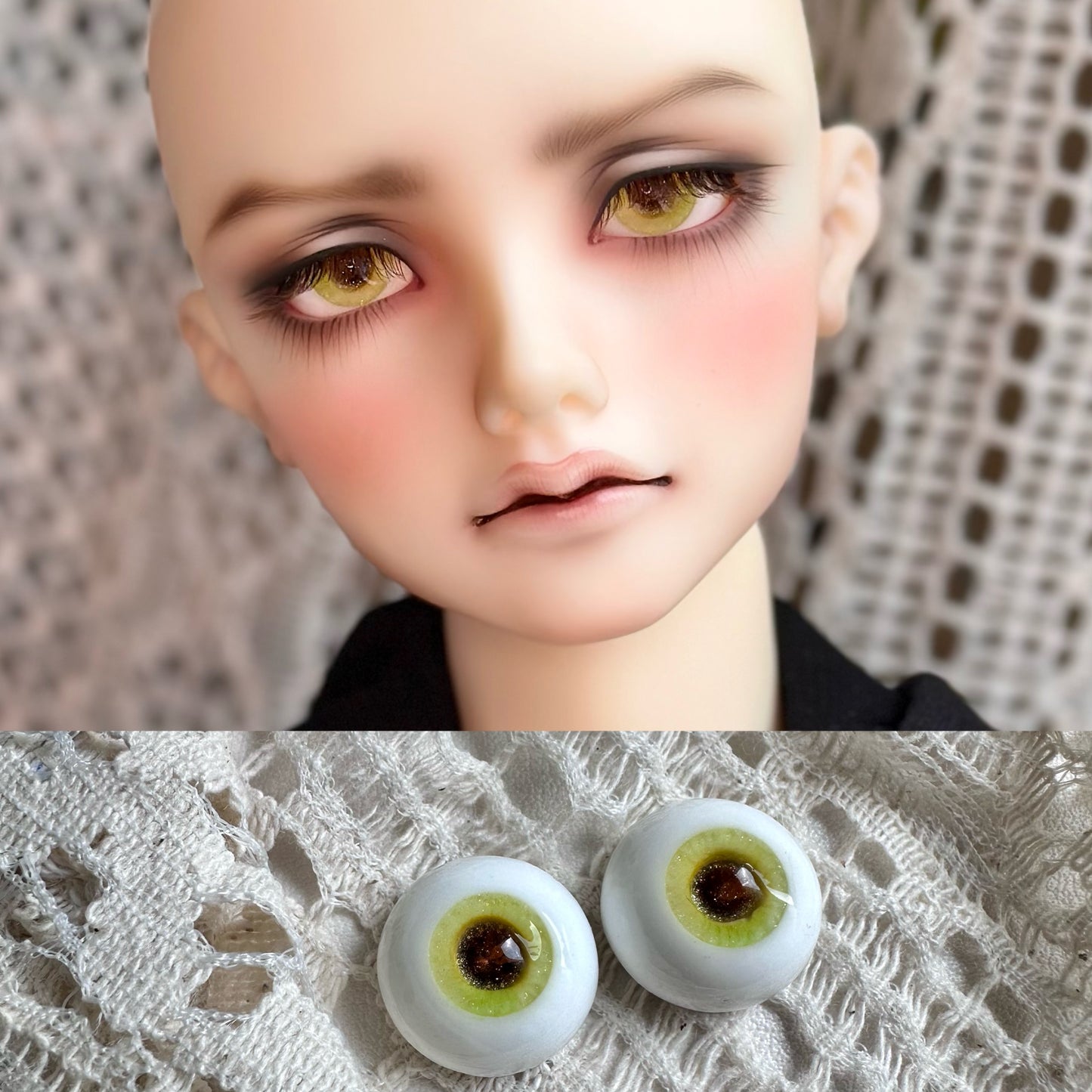 Resin Eyes with Crystal 14mm/16mm/18mm for BJD 1/3 1/4 1/6