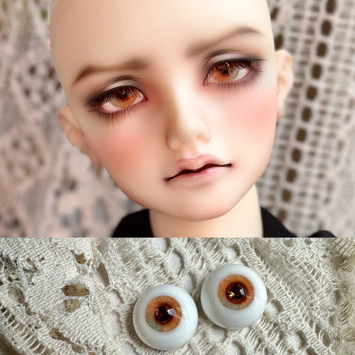 Resin Eyes with Crystal 14mm/16mm/18mm for BJD 1/3 1/4 1/6