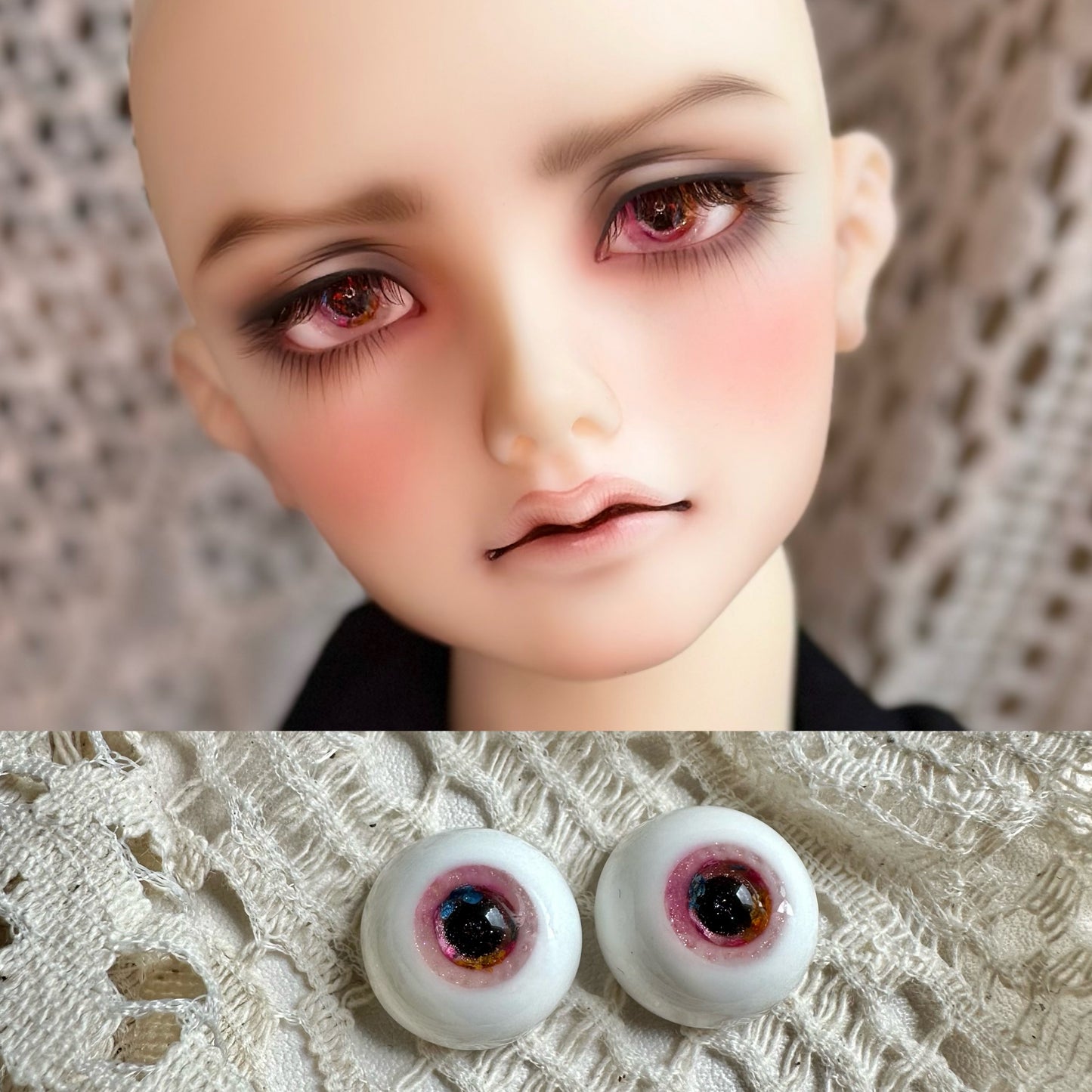 Resin Eyes with Crystal 14mm/16mm/18mm for BJD 1/3 1/4 1/6