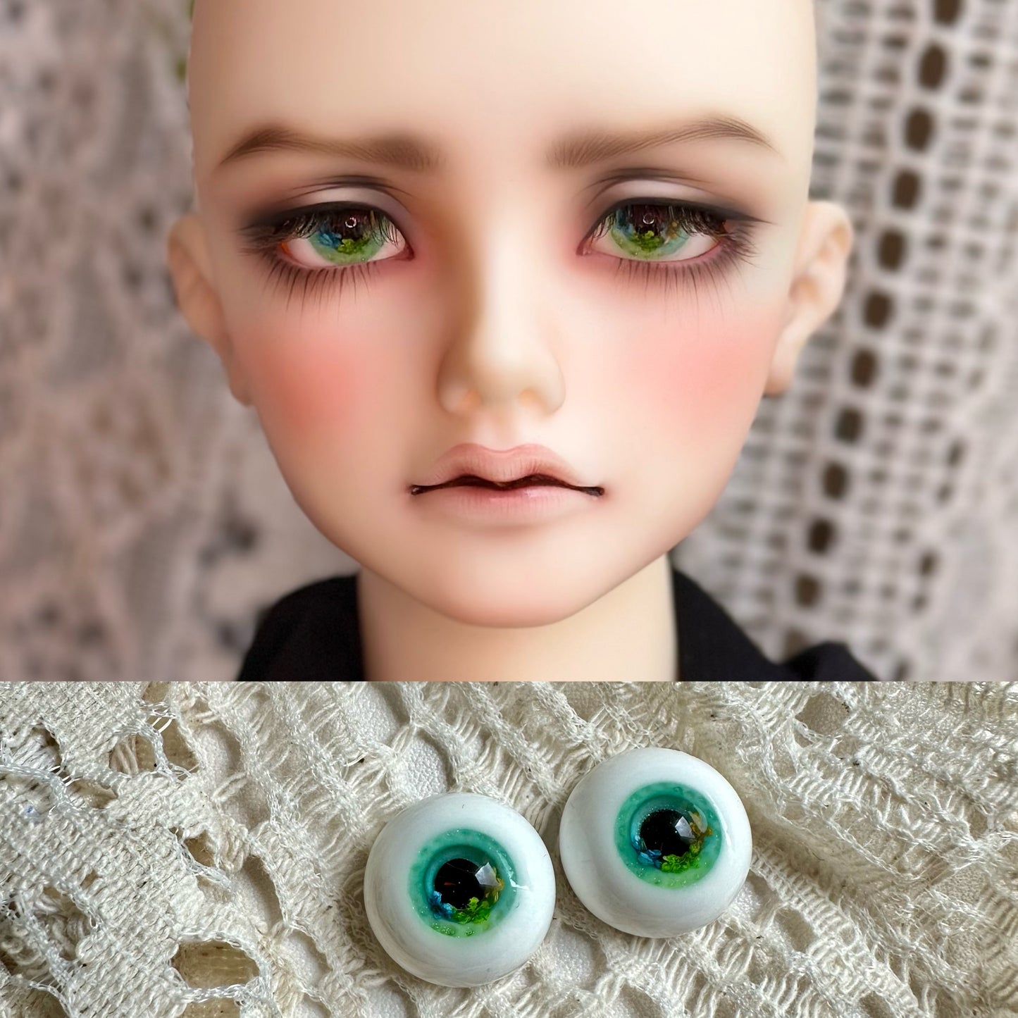 Resin Eyes with Crystal 14mm/16mm/18mm for BJD 1/3 1/4 1/6