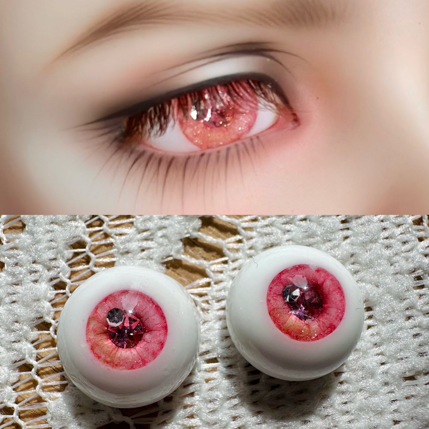 Resin Eyes with Crystal 14mm/16mm/18mm for BJD 1/3 1/4 1/6