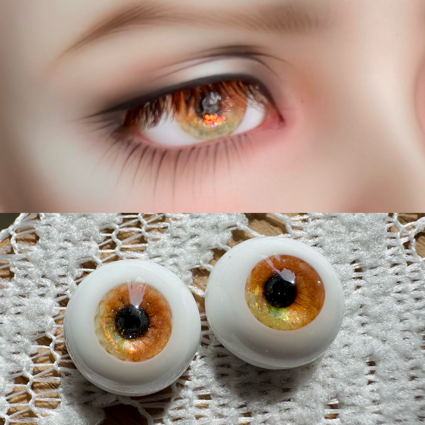 Resin Eyes with Crystal 14mm/16mm/18mm for BJD 1/3 1/4 1/6