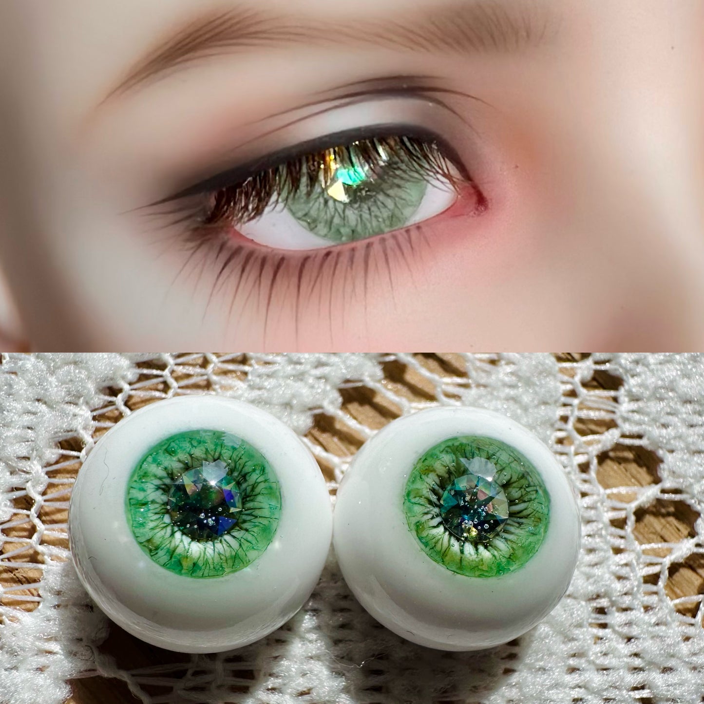 Resin Eyes with Crystal 14mm/16mm/18mm for BJD 1/3 1/4 1/6