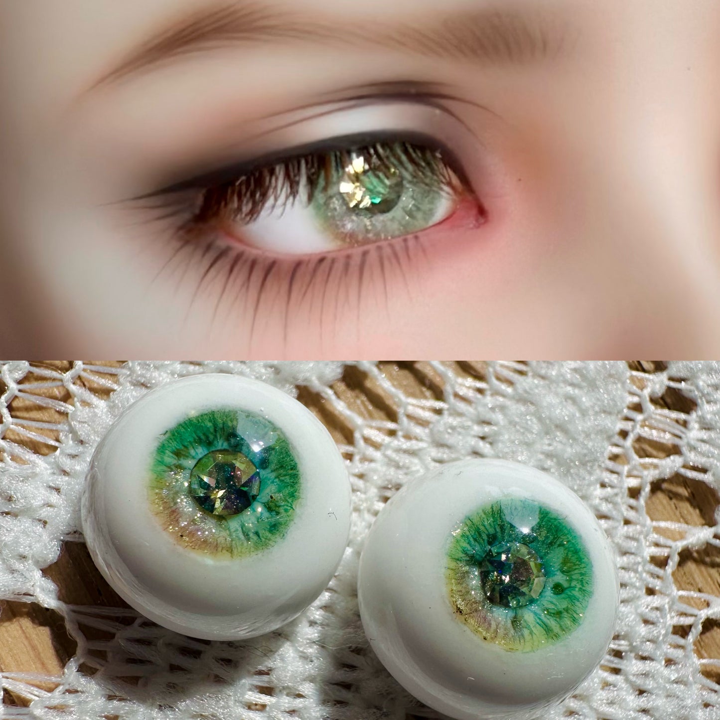 Resin Eyes with Crystal 14mm/16mm/18mm for BJD 1/3 1/4 1/6